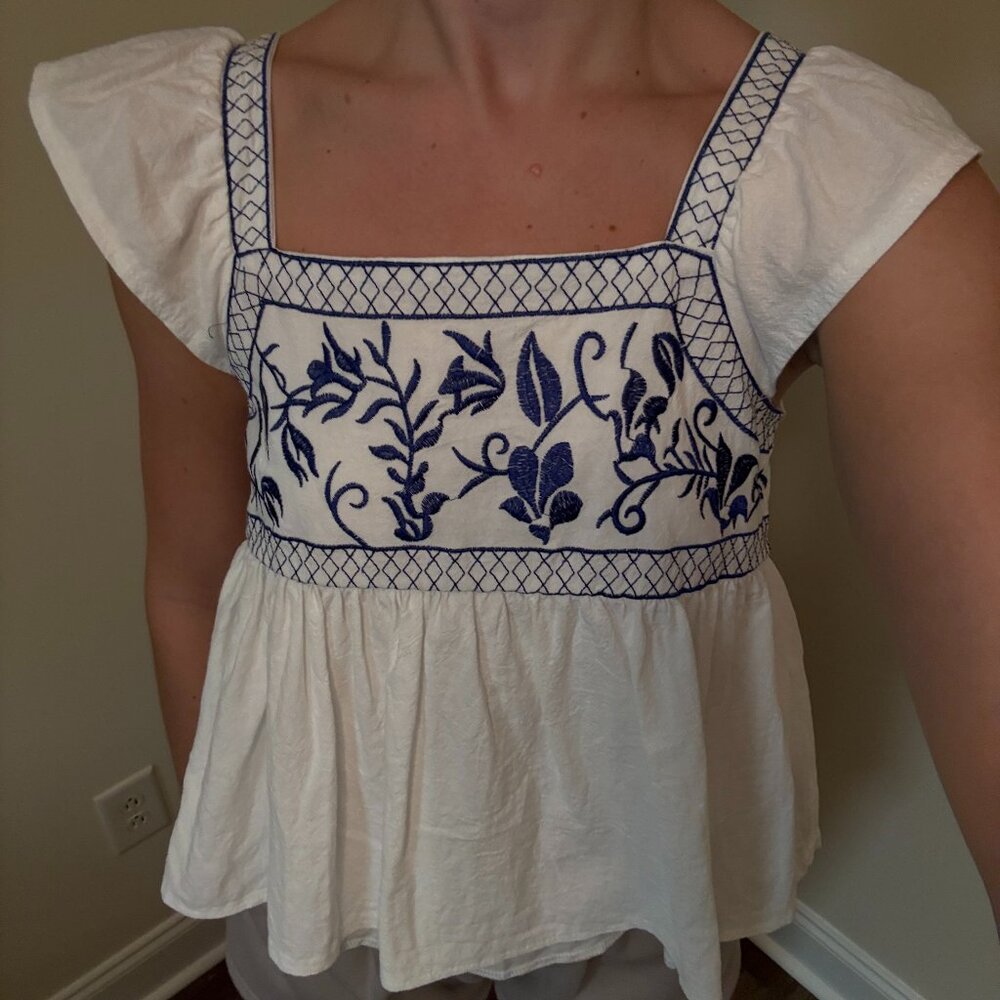 Greek-Inspired Linen Top